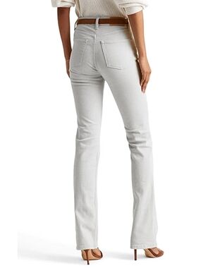 New Ralph Lauren Curvy-Fit Authentic Stretch Slim-Leg White Wash Jeans Size 8